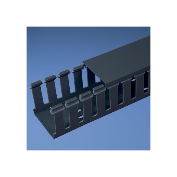 Base Wiring Duct, Type G, Wide Slot, Black, 2" x 1" x 1' (6-Pack)